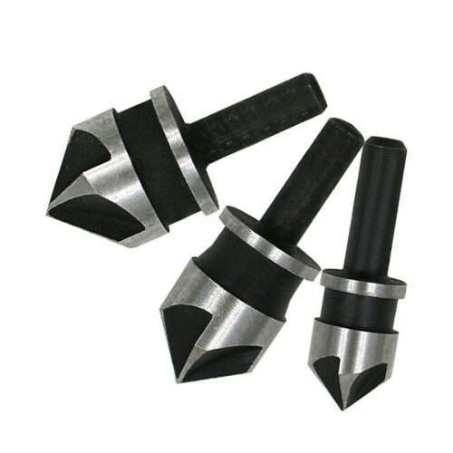 3Pcs Woodworking 5- Chamfering Machine 90-Degree Chamfering Knife 12-19mm Tool Set Electric Drill Reaming Bit.