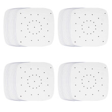 400 Stücke Luftfritteuse Pergament Papier Perforierte Ungebleichte Quadratische Luftfritteuse Liner DäMpfen Pergament Liner