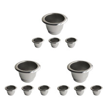 12Pcs for Stainless Steel Refillable Coffee Capsule Coffee Filter Reusable Coffee Pod Reusable Cafe Machine