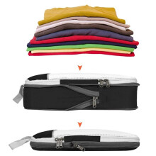 Bolsa de Almacenamiento de Viaje de 3 Piezas, Embalaje Comprimible PortáTil con Organizador de Equipaje, Viaje Impermeable Plegable, Azul Claro