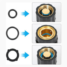 Garden Hose Quick Connect Fittings with Water Stop, Metal Hose Quick-Connect Fittings, 3/4 Inch GHT Quick Connector Set