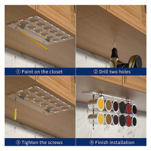 Holder, Under Cabinet Pull Storage Coffee Holder Compatible with 12 Cup Pods, Space Save Coffee Pods Rack Black