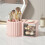 Makeup Brush Holder Organizer with 2 Drawers,360 Rotating Makeup Organizer Countertop,Capacity Display Case 5