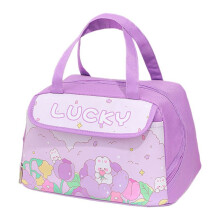 Borsa per il Pranzo Portatile Kawaii Contenitore per il Pranzo Isolato Viola per Donne, Adulti, Lavoro, Campeggio All'Aperto