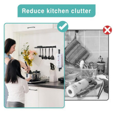 2 Pack Versatile Paper Towel Holder, Stainless Steel Black Wall Mount or Self-Adhesive
