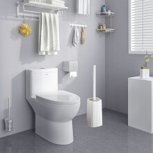 Deep Cleaning Plastic Toilet Brush with Holder, 37cm, Drip Proof