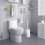 Deep Cleaning Plastic Toilet Brush with Holder, 37cm, Drip Proof 1