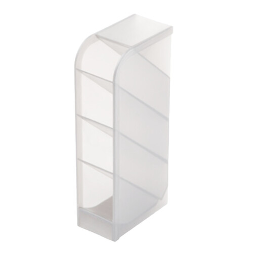 Transparent Plastic Desk Storage Rack 4 Grids Angled Pen Holder 2