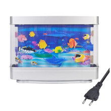 KüNstliche Tropische Aquariumlampe, Aquarium-Nachtlicht, Virtueller Ozean, Dynamische LED-Tischlampe, Raumdekoration, Geschenk, EU-Stecker