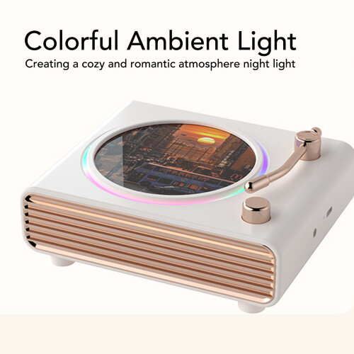 Vintage Wireless Bluetooth Speaker, 1200mAh, Portable Rotating Record Player 2