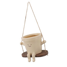 Vaso decorativo a forma di faccia oscillante in resina per interno ed esterno, 13,5x10x11cm