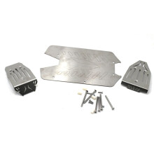 Plaque de Protection Avant ArrièRe pour Châssis en Acier Inoxydable pour 1/10 Arrma VORTEKS  Rock PièCes de Mise à Niveau de Voiture RC