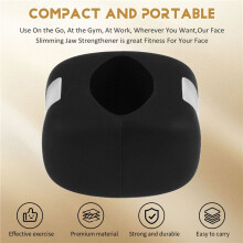 Fitness Face Masseter Men Facial Go Mouth Jawline Jaw Muscle Exerciser Chew Chew Bite Breaker Training, Czarny