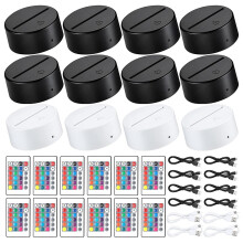 12 Packungen 3D Nachtlicht LED Lampensockel 16 Farben LED Licht Bildschirm Basis mit Fernbedienung für Acryl und Harzglas