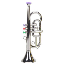 Trumpet 3 Tones 3 Colored Keys Simulation Musical Wind Instruments for Children Birthday Party Toy Silver