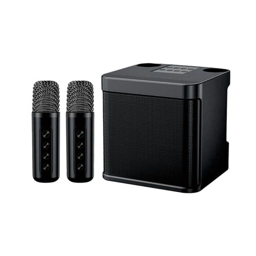 KD-203 Karaoke Set Karaoke Speaker Wireless  Dual Microphone Speaker Microphone Machine Black