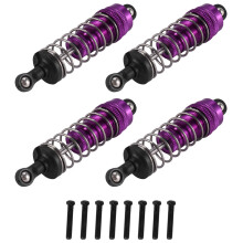 4 StüCke Metall StoßDäMpfer DäMpfer für 124019 124018 144001 RC Auto Ersatz Teile Upgrade ZubehöR, Lila