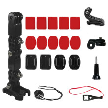 Bras AdhéSif Incurvé de Support de Menton de Casque de Moto pour Hero 9 8 7 6 5 4 Accessoires de CaméRa D'Action