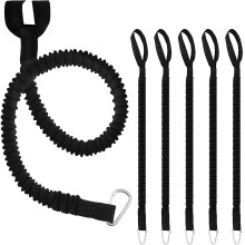 6 PeçAs Kayak Paddle Leash AjustáVel Kayak Coiled Rod Leash Lanyard, Kayak AcessóRios Preto