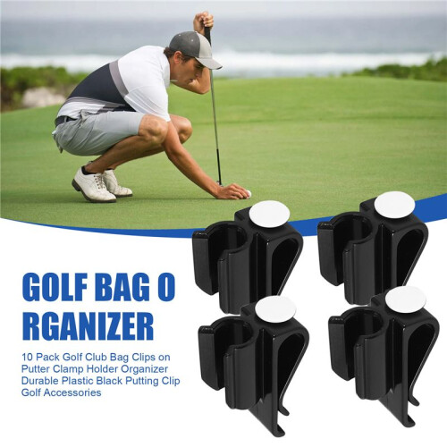 10 Pezzi di Clip per Borsa da  su Supporto per Morsetto per Putter Organizer nel Plastica Resistente Nera con Clip da  Accessori per il 1