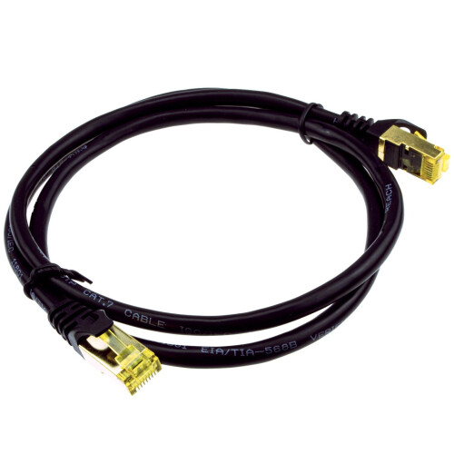 kenable CAT7 600Mhz 10 Gigabit F/FTP Shielded RJ45 Network Ethernet Cable  1m Black 2