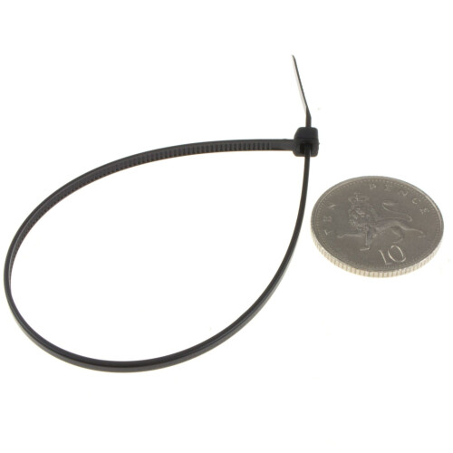 enTie Black Cable Ties 2.5mm x 200mm Nylon 66 UL Approved [50 Pack] 1