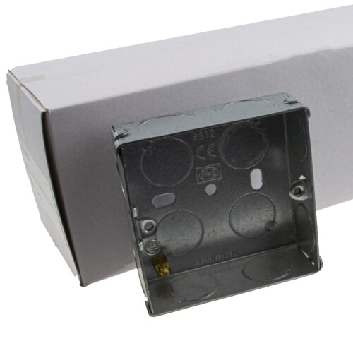 kenable Flush Single Galvanised Steel Back Box With Fixed Lugs 25mm [10 Pack] 1