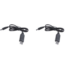 2X 5V A 12V 2.1mm x 5.5mm Convertitore di Modulo Connettore Maschio Jack Spina del Cavo di Alimentazione, Cavo da USB A -1M