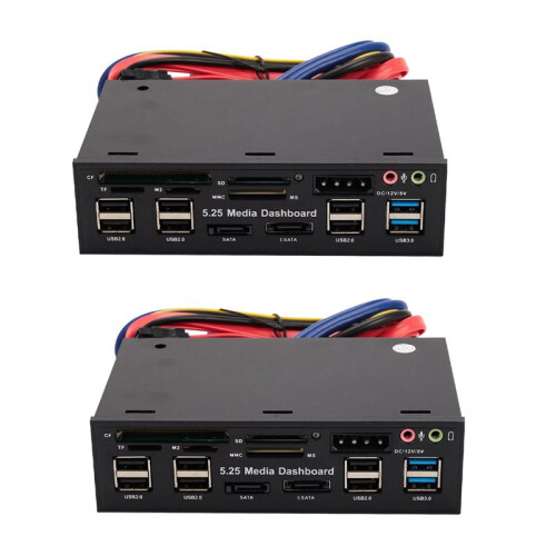 2st 5,25 Tums Usb 3.0 Frontpanel PC Usb 3.0/2.0 Hub E-  Audio Multi Card Reader för Datorfodral Optiska Enheter Bay