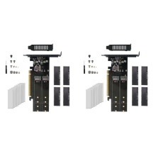 2X Nouvelle Carte Adaptateur PCIe Vers M2 PCIe X16 4 M2 NVME M Clé SSD Convertisseur M.2 PCI Express X16 Adaptateur Carte D'Extension VROC