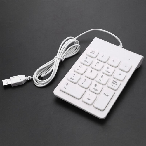 2X  USB Wired Numeric Keypad Numpad 18 Keys Digital Keyboard for Accounting Teller Laptop Windows Android (White) 2