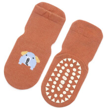 Calzini per bambini con motivo elefante arancione in cotone pettinato antiscivolo M (1-3 anni)