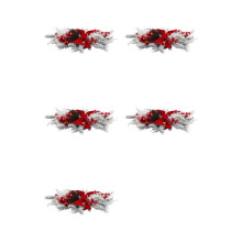 5X Christmas Swag, Stair Christmas Garland for Stairs, Door, Fireplace, Outdoor Indoor Christmas Decor 60x30cm Red