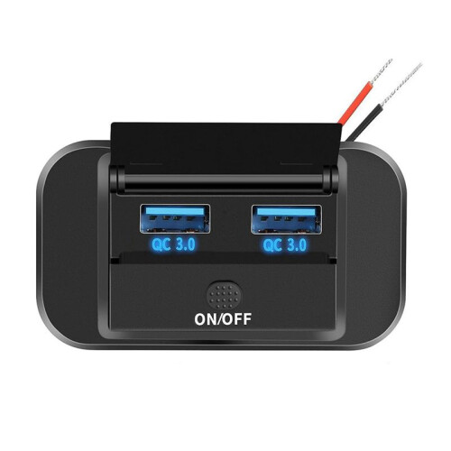 2X Dual USB PD Type C Quick Charger Socket 12V/24V QC3.0 Power Adapter Modified Outlet with /Off Button 1