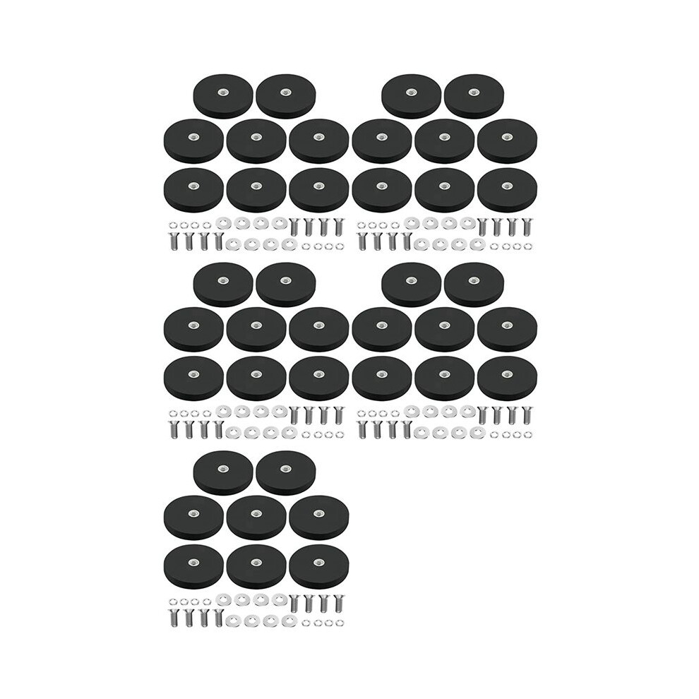 40Pack Rubber Coated Magnet Neodymium Magnet Base With Rubber Coating Ã 43Mm Anti Scratch Magnet M6 Male Thread Black 6031808960580