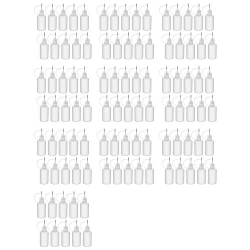 100Pcs 30Ml Plastic Squeezable Tip Applicator Bottle Refillable Dropper Bottles with Needle Tip Caps for Glue DIY