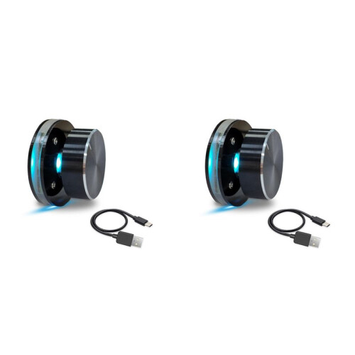 2X USB Volume Control Knob for Android PC Multimedia Type C External Media Adjustment Controller EC11 with RGB Light