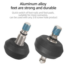 2X Universal Anti-Slip Rubber Adjustable Feet Pad with Screw 3/8 for Camera Tripod Adapter Photography Accessories