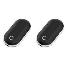 2X Scaldamani Ricaricabile, Riscaldatore Tascabile Elettrico Portatile da 5000 MAh, Terapia del Calore Ideale per Esterni, Caccia, , Nero