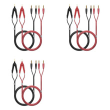 3X Terminali Cavi di Prova per Misuratori, Morsetti Kelvin, Cavi per Spine A Banana da 4 mm, Placcati In Oro