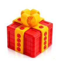 Prank Gift Box - 3,14 Inch, 3D-Geprinte Doos met Schroeven, Verrassende Grappige Puzzeldoos, Geschenkdozen voor Cadeaus Rood-Goud