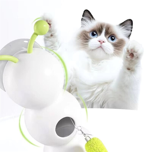 Interactive Cat Toy Motion Activated Wack A Worm Post Toy Rechargeable Automatic Teasing Cat Toy with Tail for Cats 2