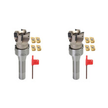 2X R8 Fmb22 Arbor 400R 50 mm Planfräser Shell Cutter + 8X Apmt1604 Hartmetalleinsätze