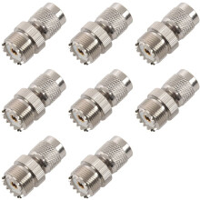 8X TNC Male to PL259 UHF Female Adapter Connector,Silver
