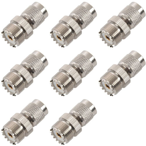 8X TNC-Stecker auf PL259 UHF-Adapterbuchse, Silber