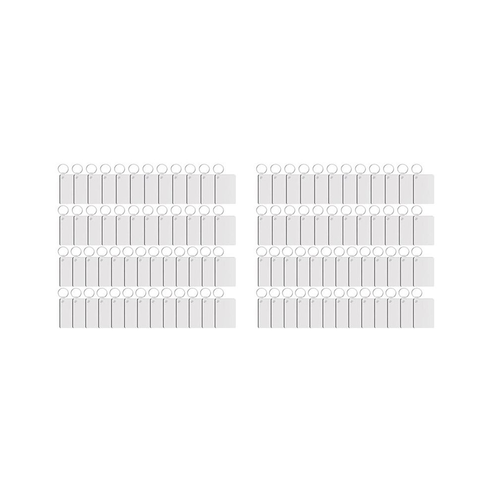 100 Pieces Rectangle Sublimation Keychain Blanks Double Side Heat Transfer Blanks Blank Board Key Rings Blanks 6033805471410
