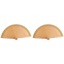 2X F-Plain Pure Wood Folding Fan Modern Classical Dance Performances Hand Fan Art Home Ornaments