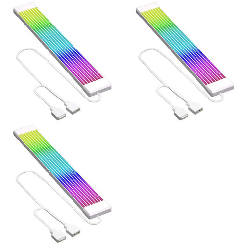 3X RGB LED Strip ARGB Sync Board for Computer Power Supply ATX 24PIN GPU  Card 8Pin Cable Case X8