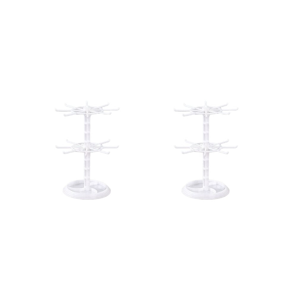 2X Countertop Acrylic Rotating Keychain Rack Adjustable 2 Tire Spinner Display Holder Trinkets Jewelry Organizer Stand-B 4711480259630