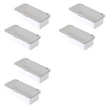 6X Bestekbak met Deksel, Opbergruimte voor Keukengerei met Deksel Plastic Bestekbak, Besteklade-Organizer Opbergcontainer voor KeukengereiD